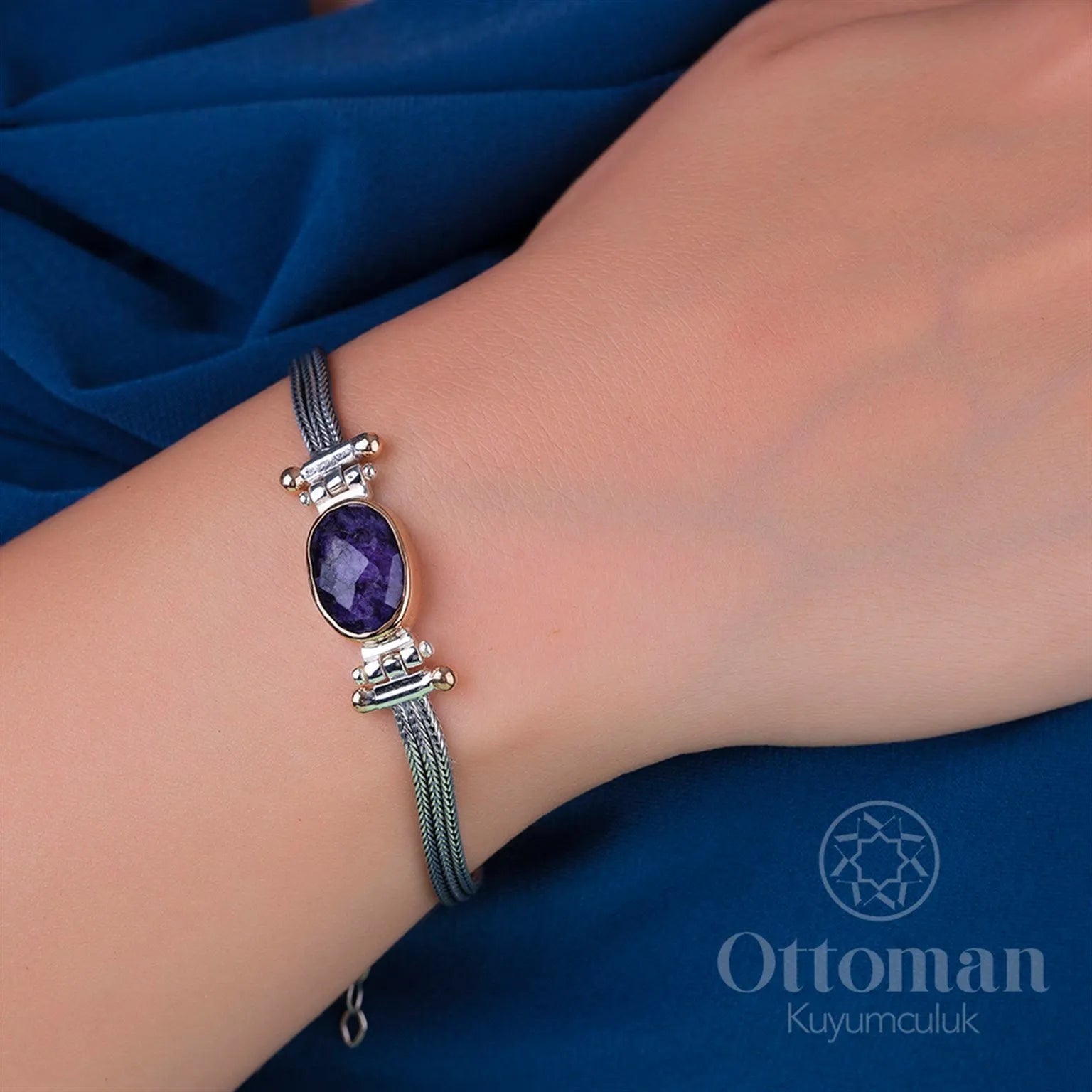 Combination of Elegance and HealingThe Amethyst Bracelet - Silver Whisper