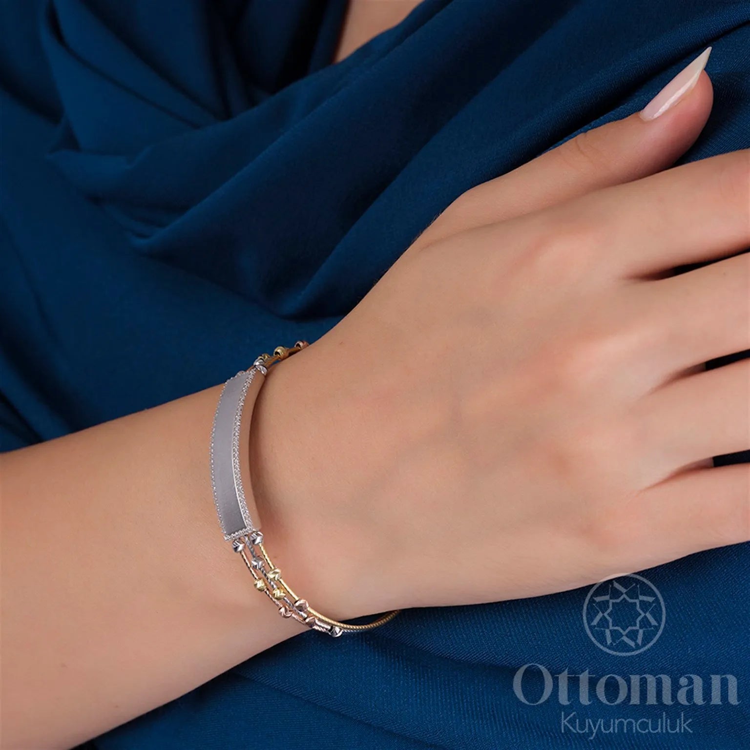 Silver Dorika Name Plate Bracelet