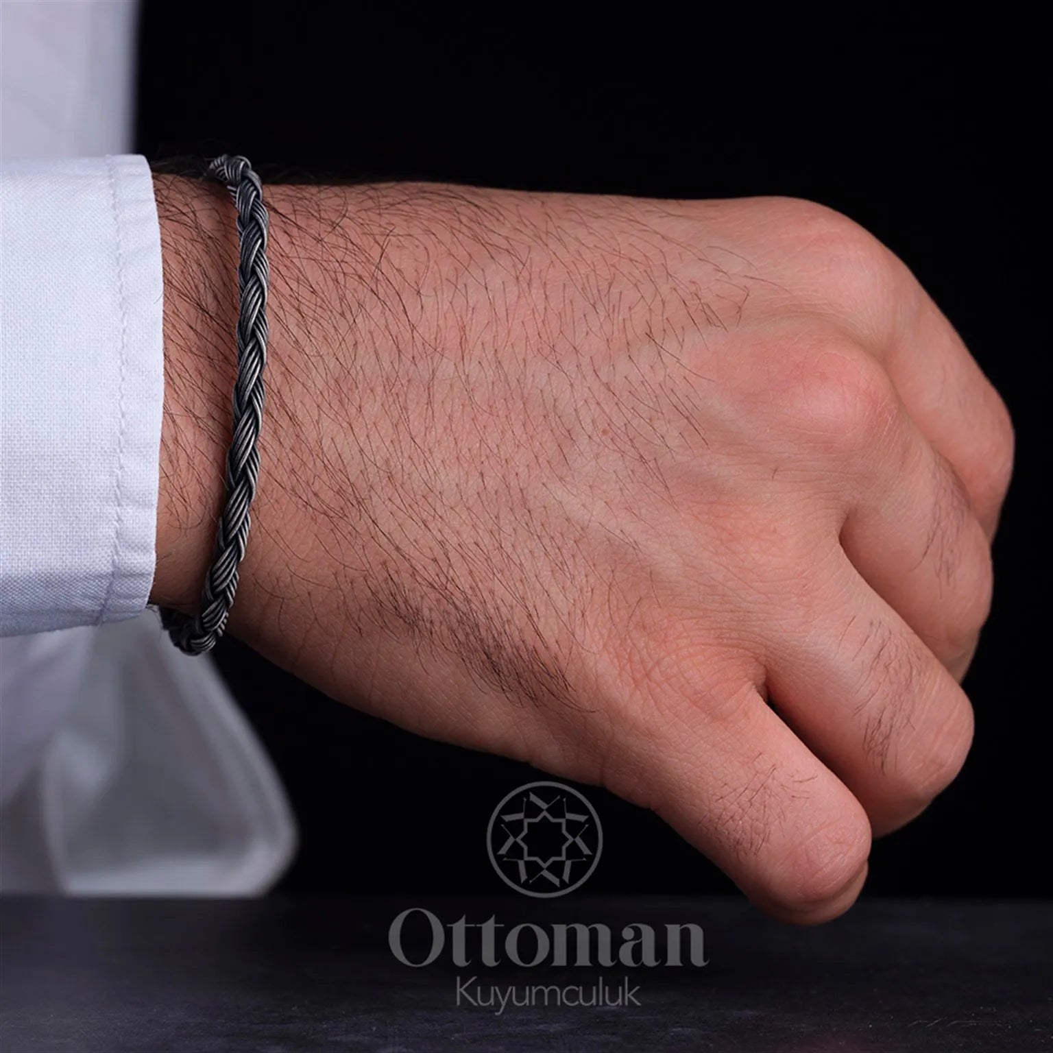 Kazaz Knitted Silver Men's Bracelet