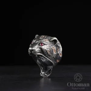 Lion - shaped silver men's ring is crafted from 925 sterling silver - Silver Whisper