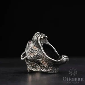 Lion - shaped silver men's ring is crafted from 925 sterling silver - Silver Whisper