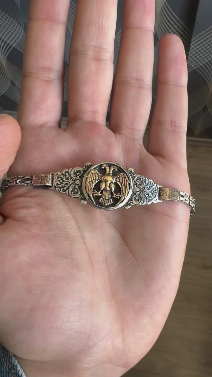 925 sterling silver Double-headed eagle bracelet