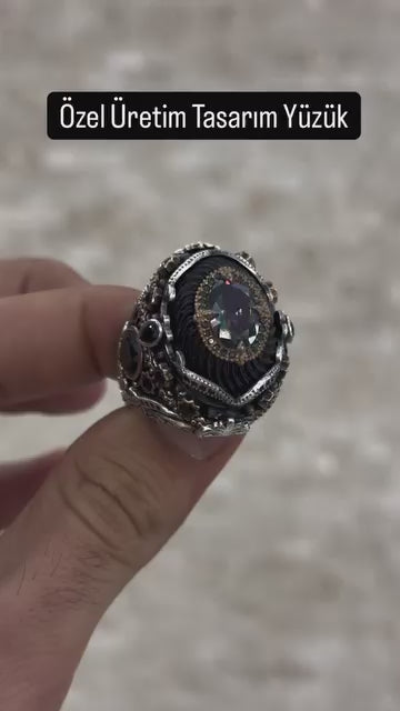 Custom-Made Silver Ring  34 grams of 925 sterling silver