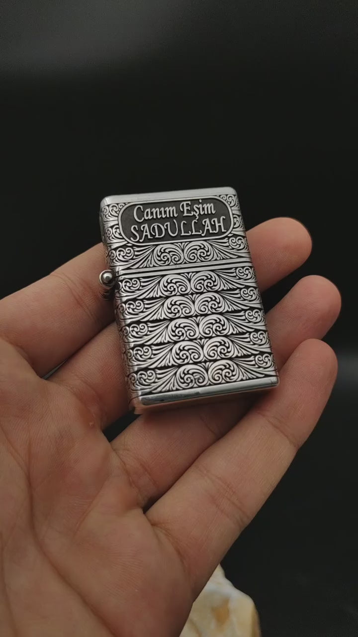 Custom Design 925 Sterling Silver Zippo Lighter