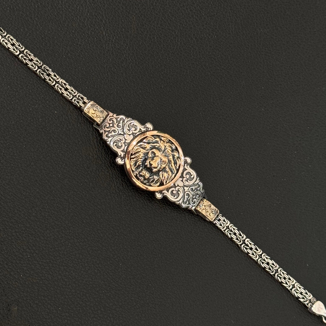Silver Bracelet Featuring a Lion Motif - Silver Whisper